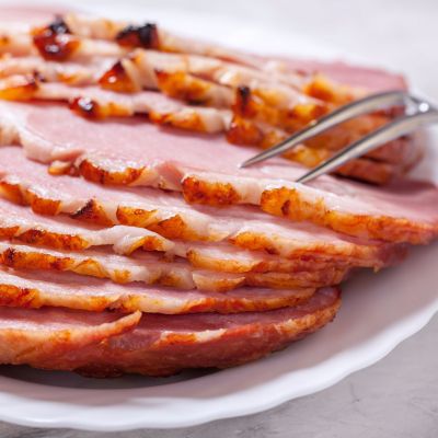 Sliced ham.